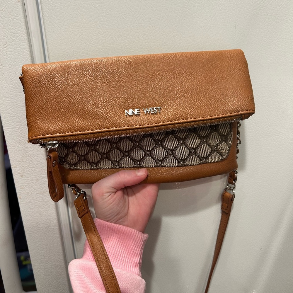 Nine West Brown and Tan Crossbody Bag